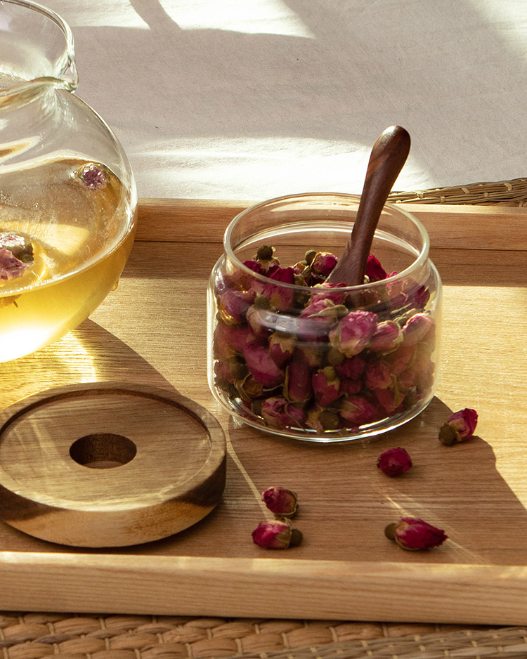 천연나무 내열 유리저장병 원목 캐니스터 소(CRO0011)