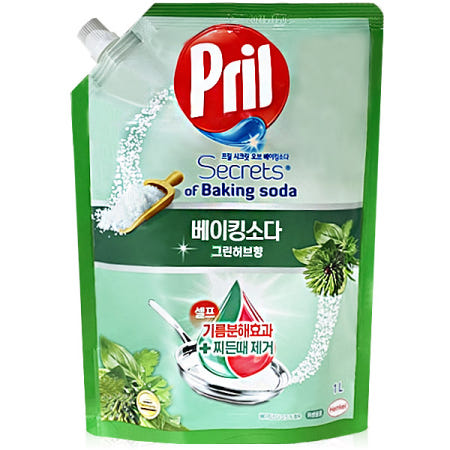 프릴 베이킹소다 허브 리필 1L ~ 주방세제 그린허브 1000ml