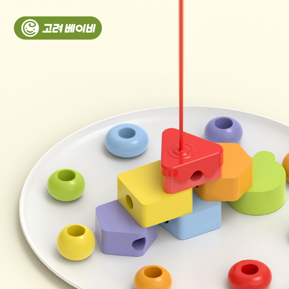 고려베이비 원목 구슬 돌 아기 유아 장난감 선물 소근육 발달 놀이 교구 동물 롤러코스터