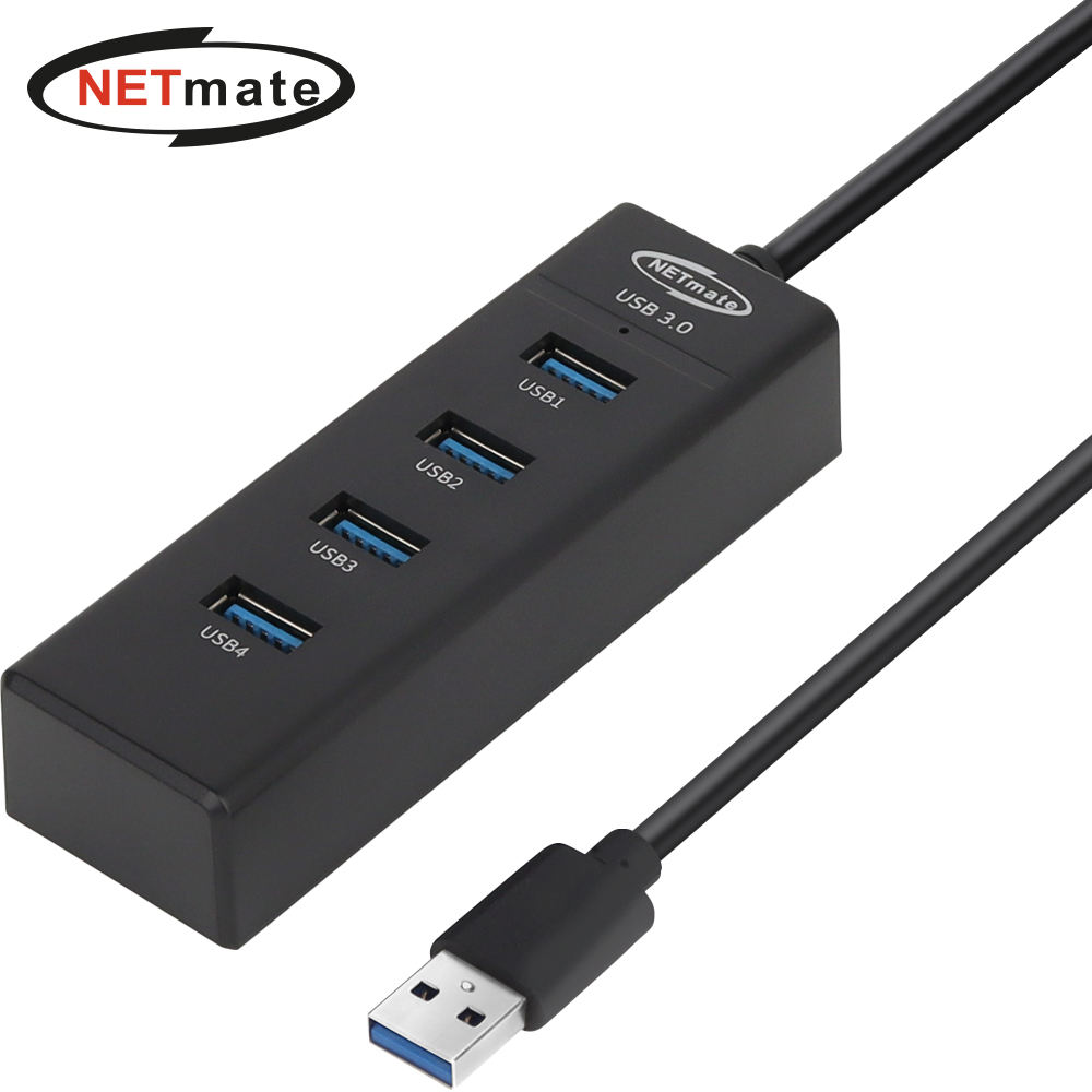 강원전자 넷메이트 USB3.0 4포트 허브 (블랙) NM-UBA305 - 상세 이미지 2