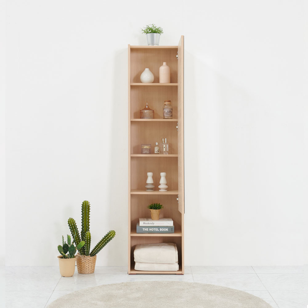 올굿퍼니처 보노 슬라이딩 전신 거울 수납 오픈형 라이트오크, 400x295x1650