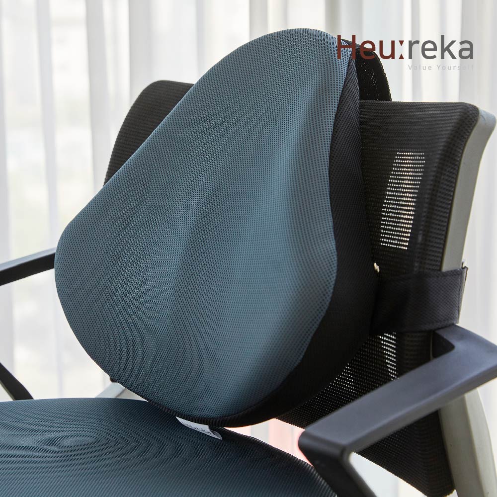 휴레카 등받이 쿠션 의자 사무실 허리받침대 허리 디스크 받침 요추 메모리폼 [국내생산]