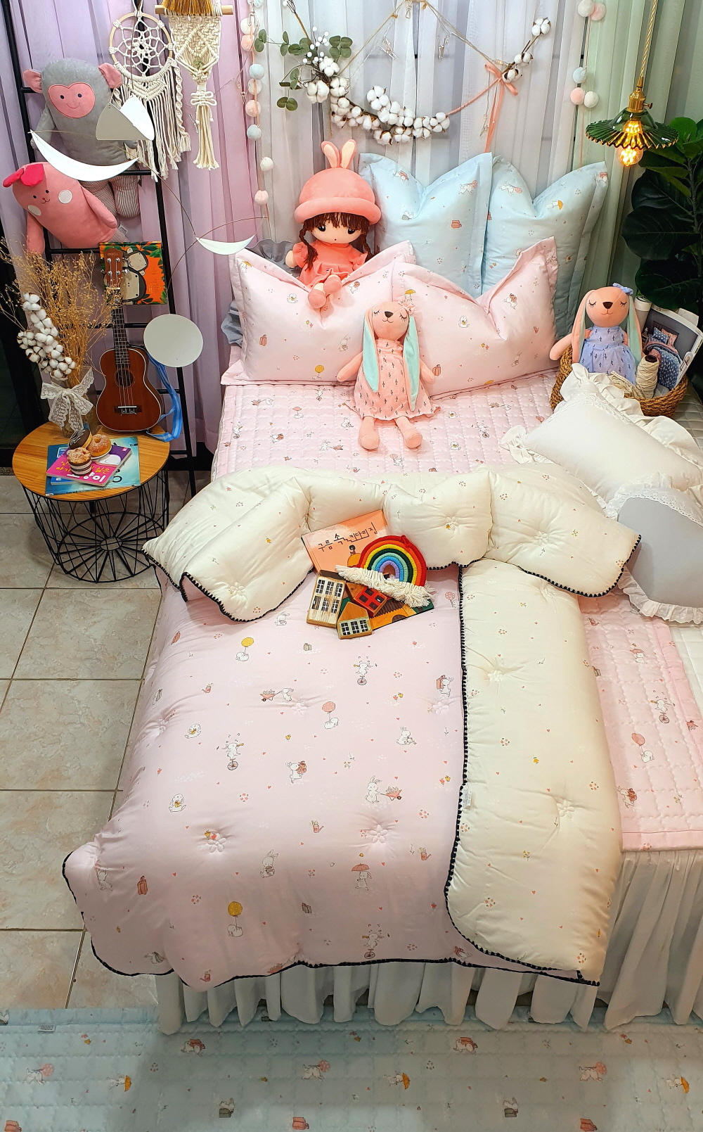 꼬마토끼 구름 모달이불 초등학생 공주 어린이이불 세트