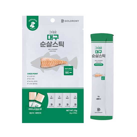골드로니 그대로 순살스틱 강아지 애견 수제 츄르 반려견 펫푸드 간식 오리안심, 8g, 8개 - 상세 이미지 2