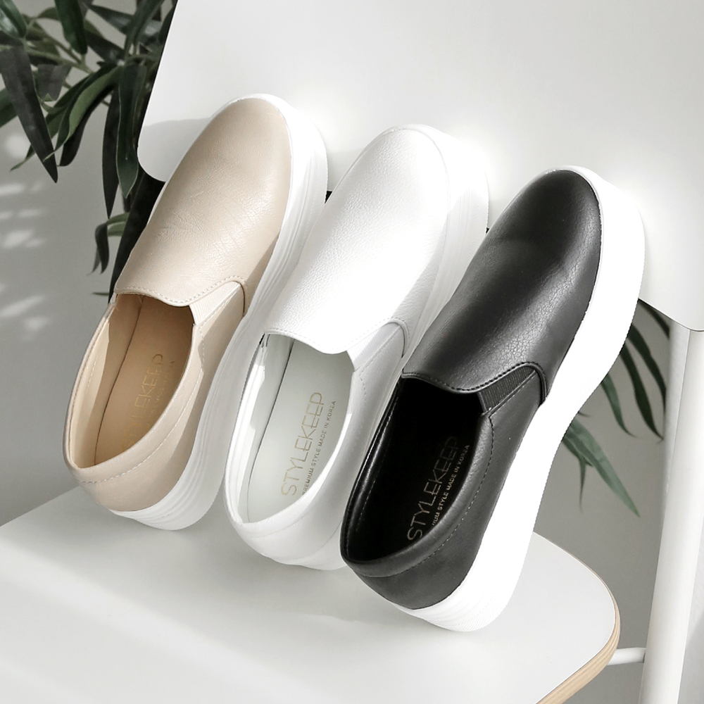 소가죽 통굽 여성 키높이슬립온 4.5cm - 상세 이미지 2