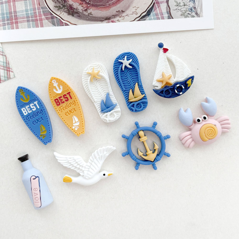 ★전컬러세트★ DIY)데코덴 악세사리 크림젤 레진아세사리 - 서퍼 비치 바다 - 상품 이미지