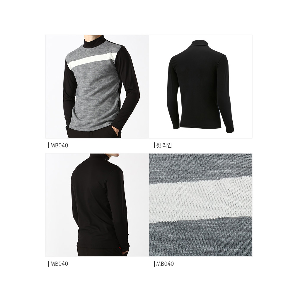 마스터베어 어반 웜 T1 남성 골프 니트 긴팔티 MB040 - 상세 이미지 2