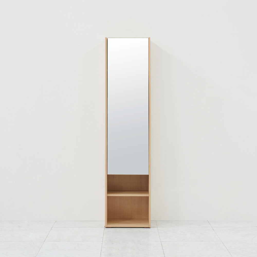 올굿퍼니처 보노 슬라이딩 전신 거울 수납 오픈형 라이트오크, 400x295x1650