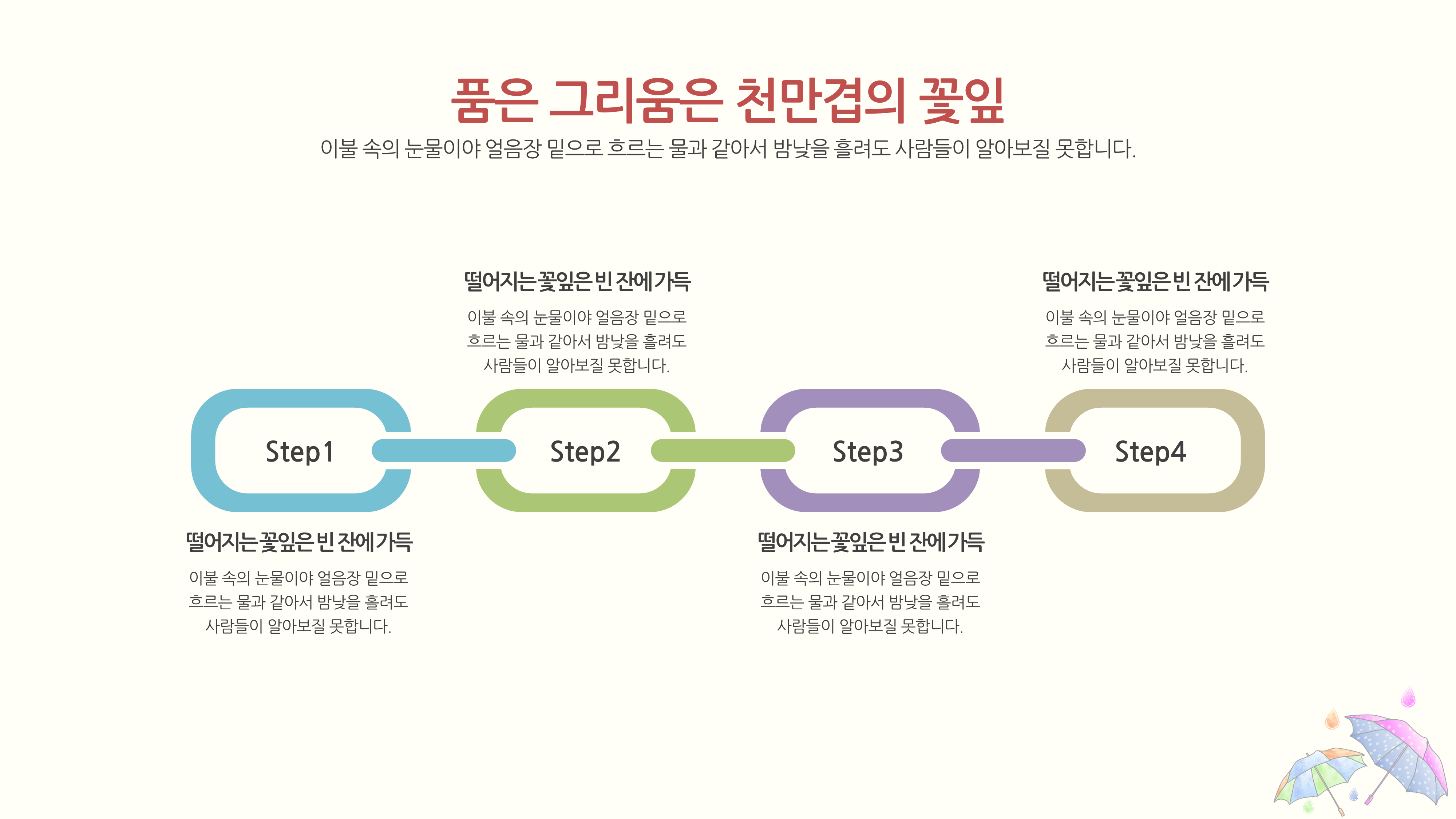 28 ppt 템플릿 - 우산 배경의 깔끔한 감성적인 발표 피피티 템플릿 이미지 8
