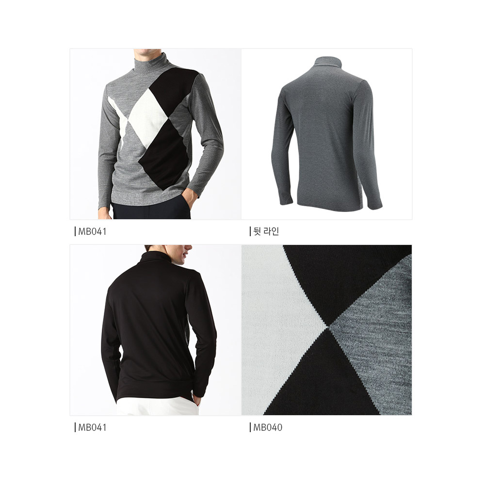 마스터베어 어반 웜 T3 남성 골프 니트 긴팔티 MB042 - 상세 이미지 2