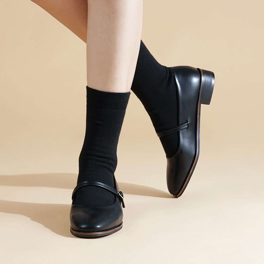 삭피엔스 여자 얇지만 따뜻한 기모 겨울 무지 긴 면 양말 세트 N배송