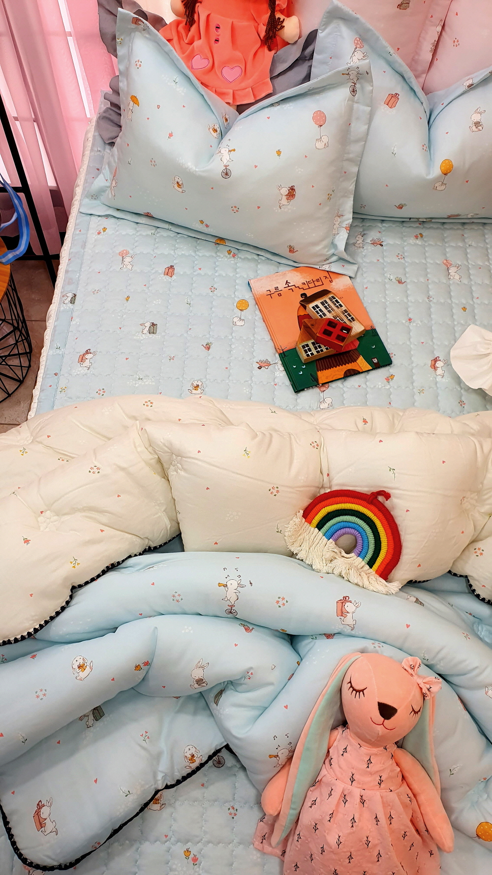 꼬마토끼 구름 모달이불 초등학생 공주 어린이이불 세트