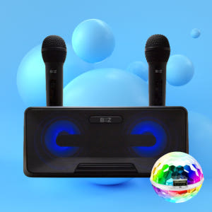 노래방 마이크 k1010 블루투스 듀얼 명품스피커 무선 LED 미러볼 캠... 개봉기 | 실사용 후기 - 상품 이미지 1