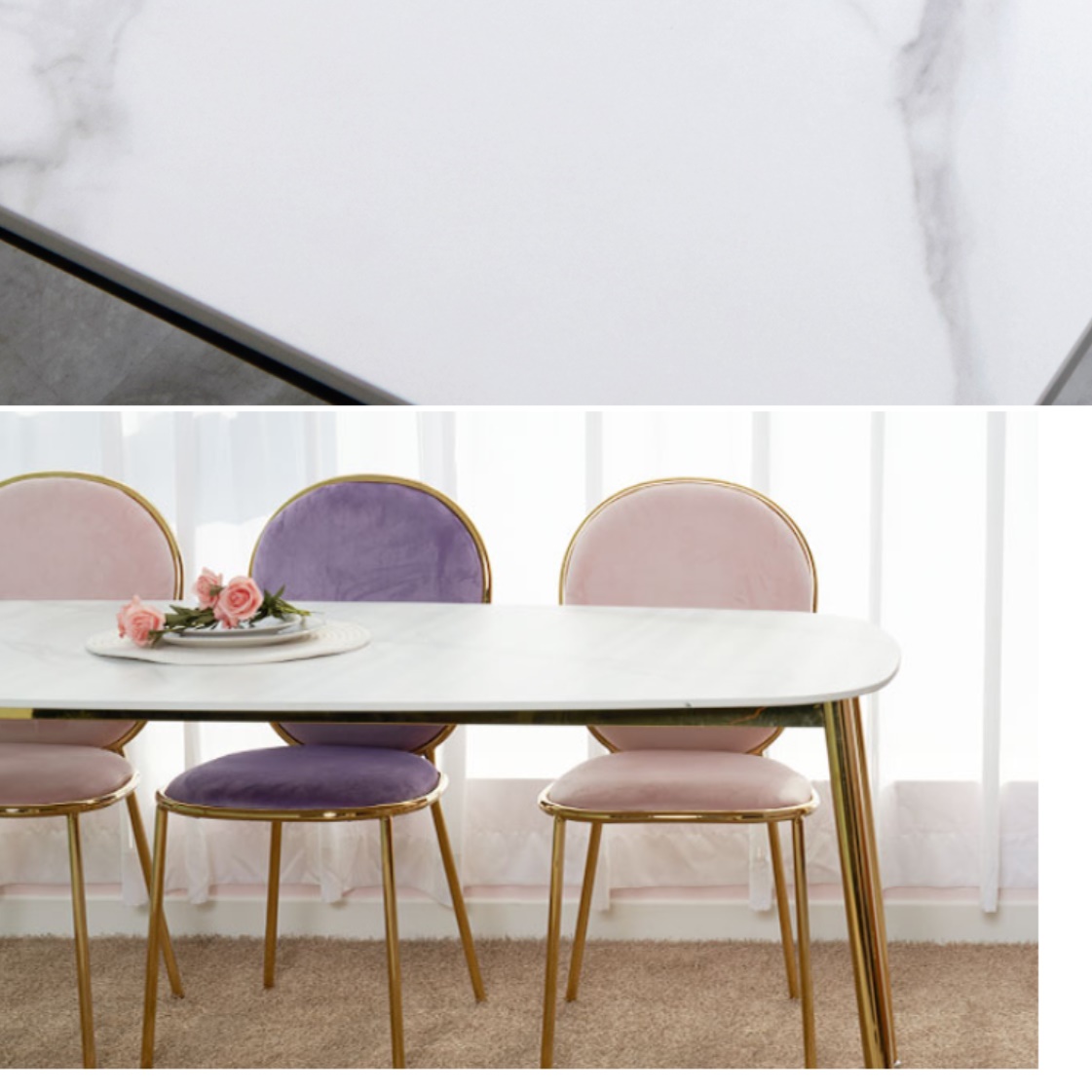 타원형 세라믹 식탁 상판 교체 마블 식탁 4인용 원형 식탁