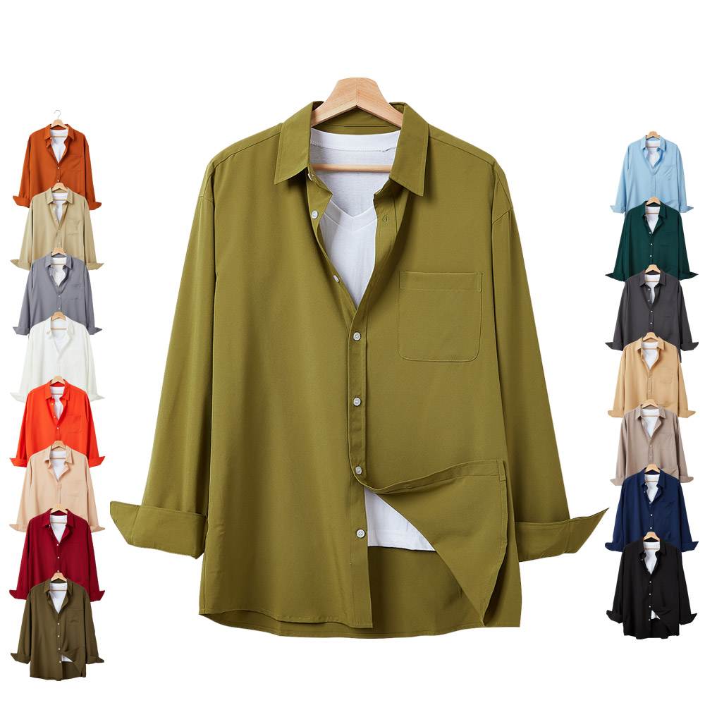 남자 오버핏 오픈카라 링클프리 남방 옷 빅사이즈 16컬러 HC597 제품 이미지