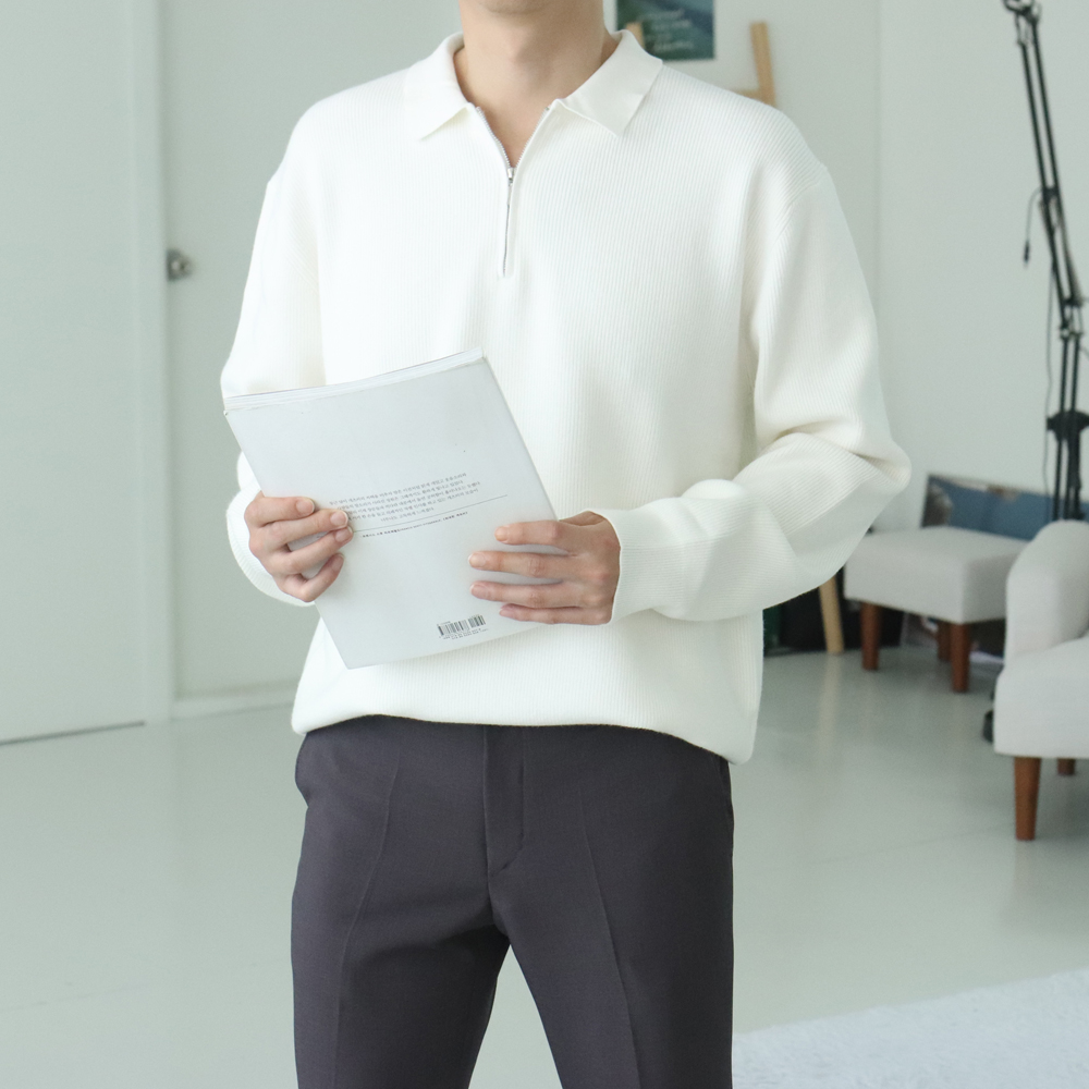 남자 캐시미어 반집업 카라 니트 남자스웨터 이미지 2