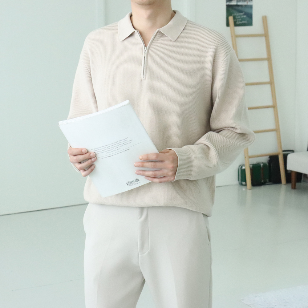 남자 캐시미어 반집업 카라 니트 남자스웨터 이미지 4