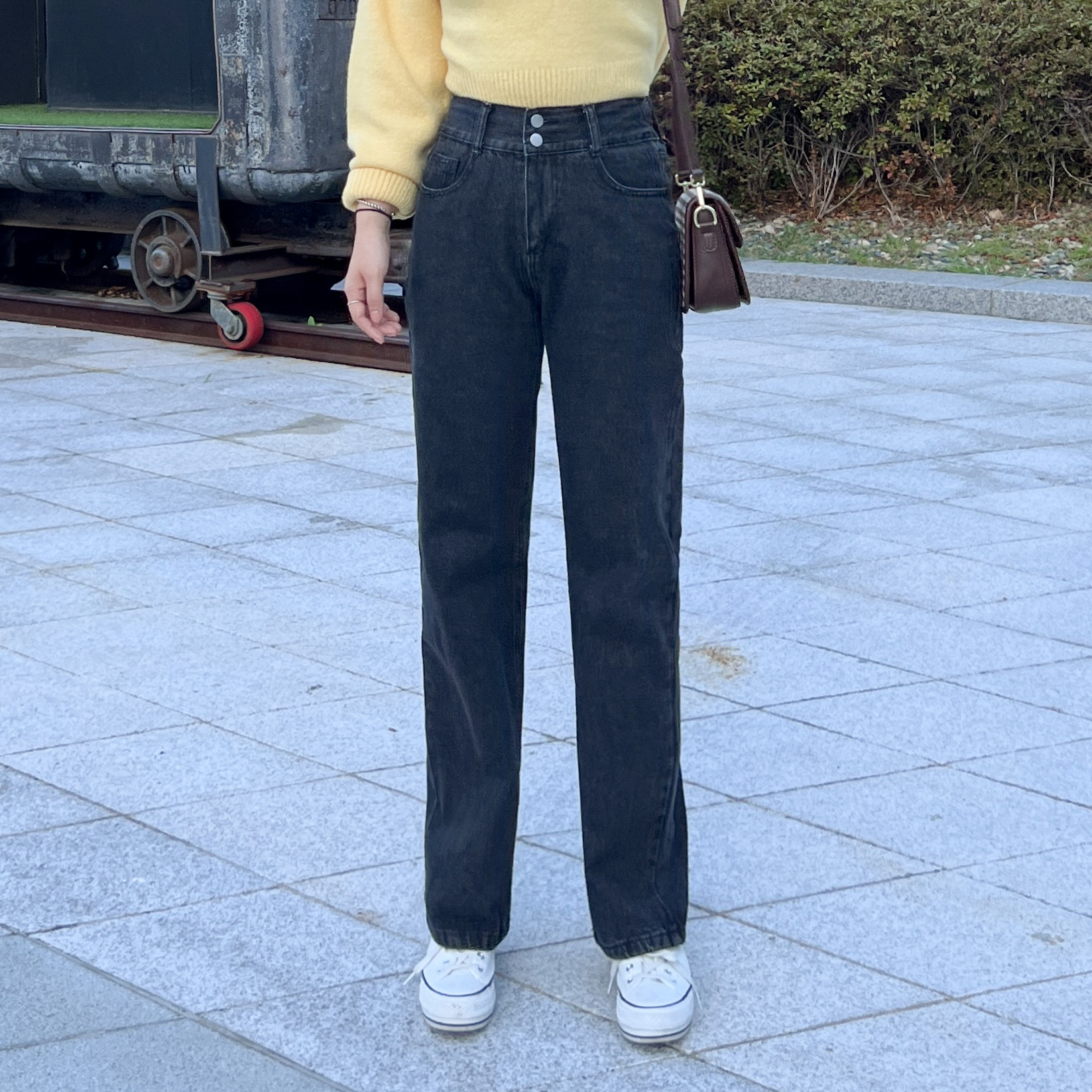 치치 와이드롱핏 일자 데님 팬츠 - 상품 이미지