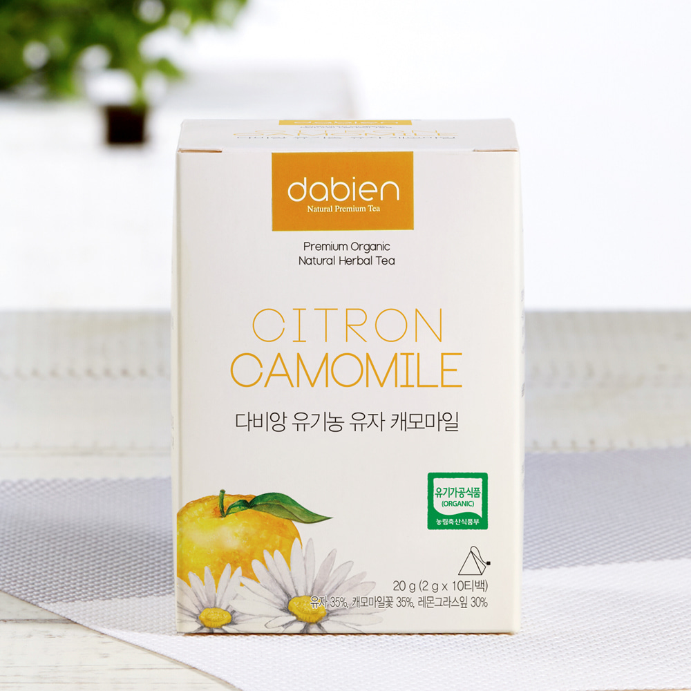 유기농 유자 캐모마일차 블렌딩티 10티백
