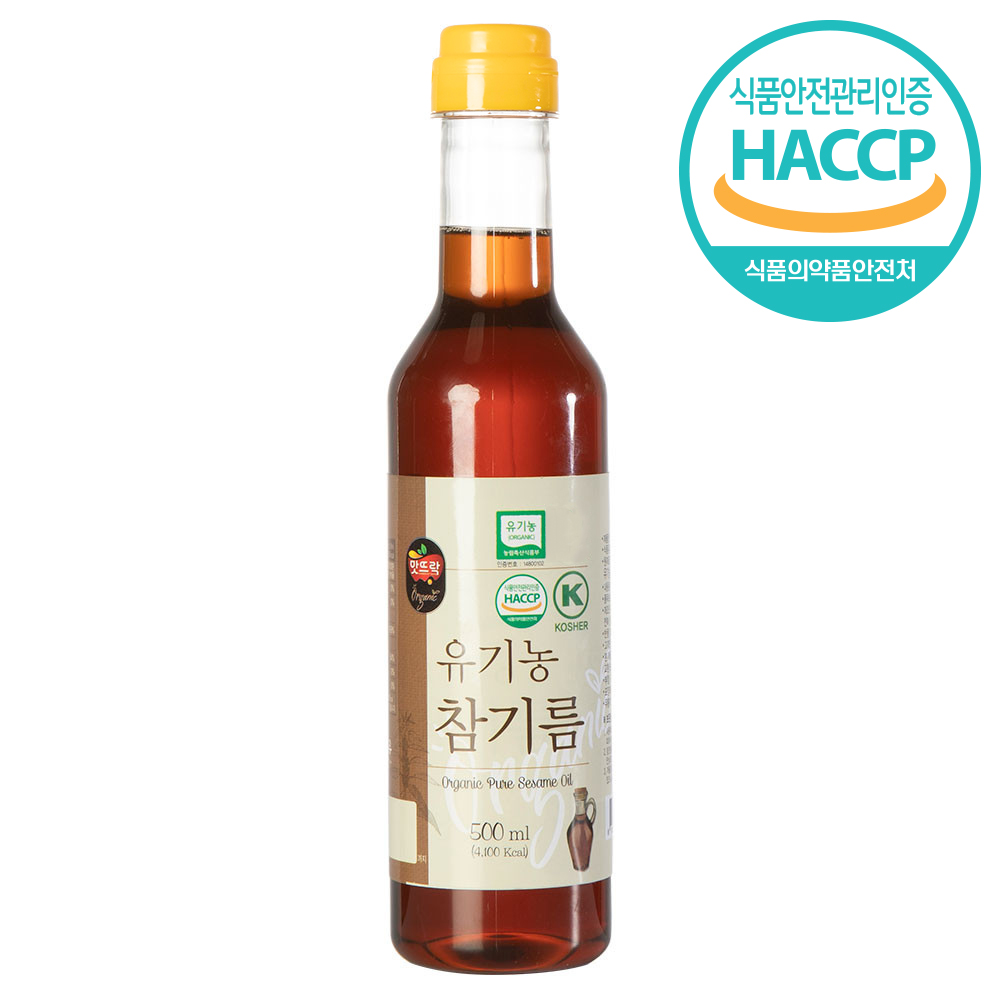 맛뜨락 바르게 만든 유기농 참기름 500ml : 미올리
