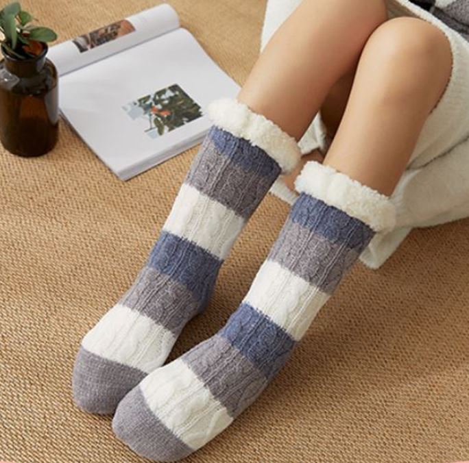 사슴 수면양말 두툼한 따뜻한 양털 후리스 기모 보온 임산부 셰르파 쉐르파 롱 장목 - 상세 이미지 2