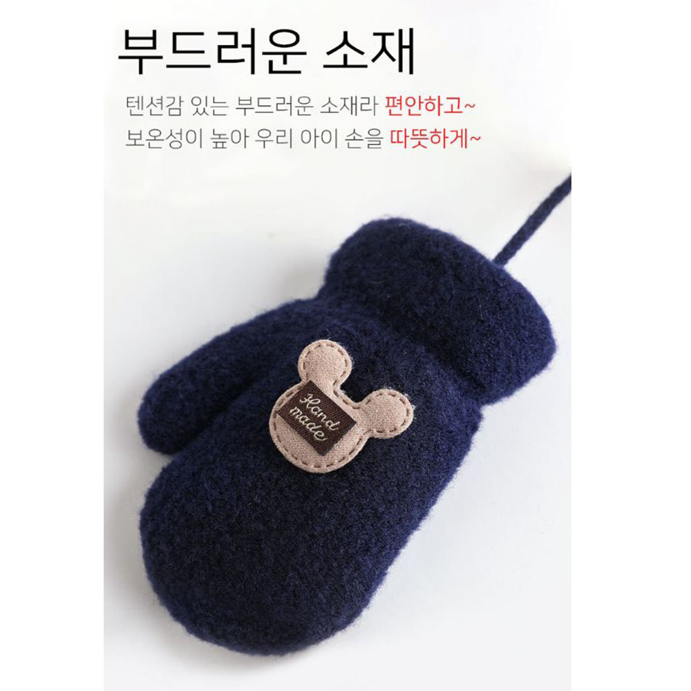 저자극 돌아기 장갑 귀여운 남아 여아 키즈 캐릭터 보온 핸드워머 - 상세 이미지 4