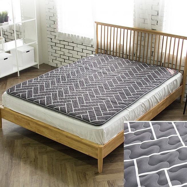 한일의료기 탄소발열 무전자 무자계 전기 매트 장판 헤링본챠콜 2032년 3중열선 싱글