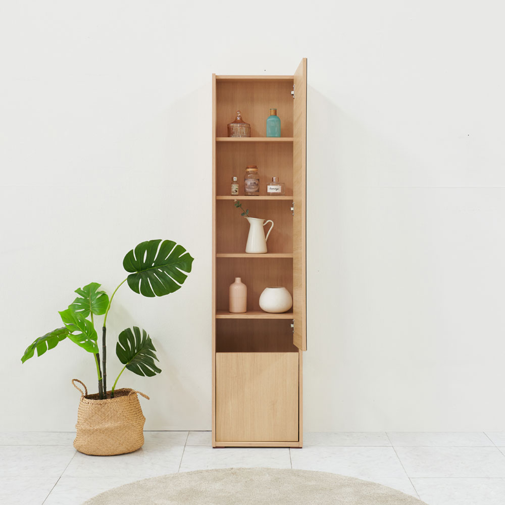 올굿퍼니처 보노 슬라이딩 전신 거울 수납 도어형 아이보리, 400x295x1650