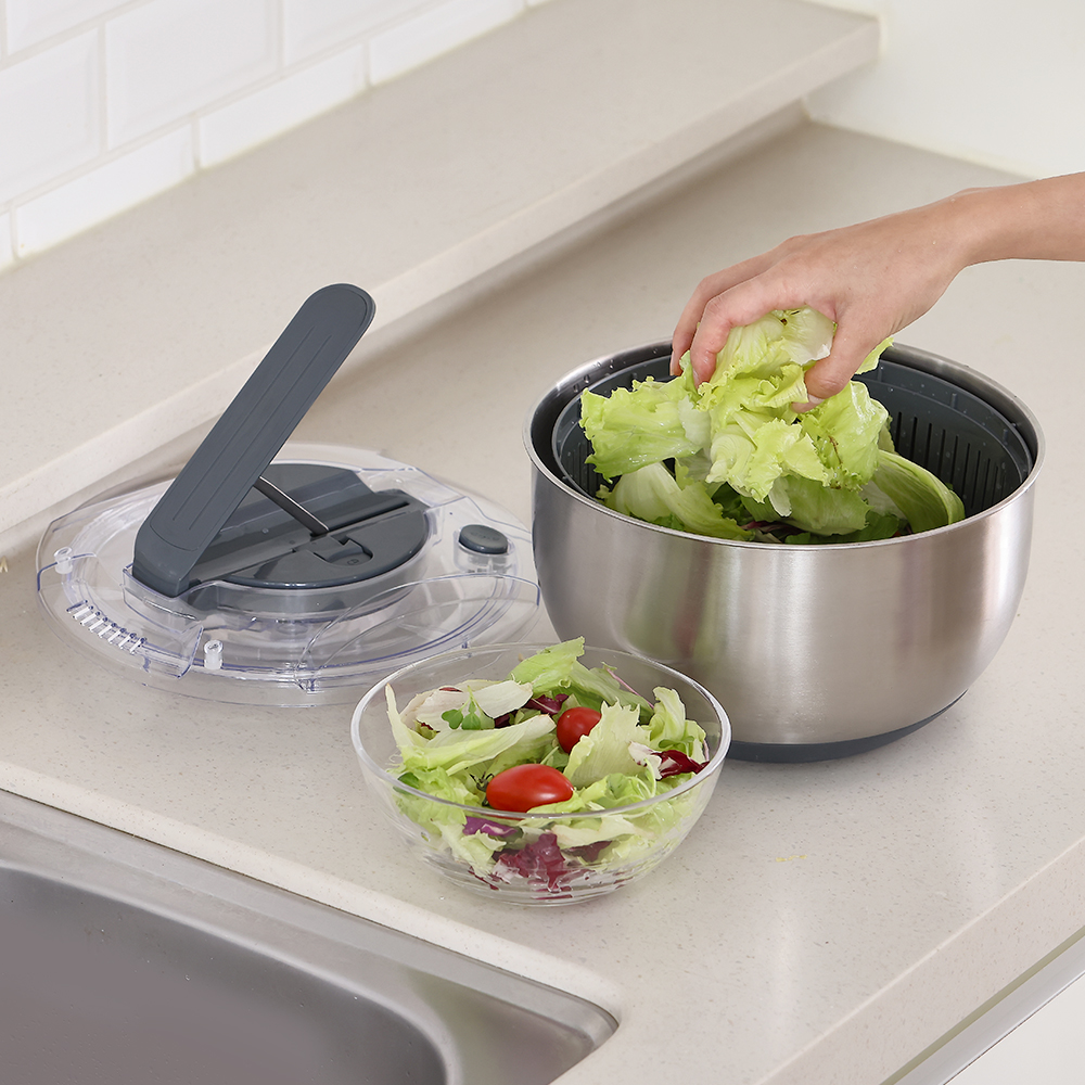 무디타 프로페셔널 304 스텐 믹싱볼 야채 탈수기 5L + 만능 채칼 6종 세트