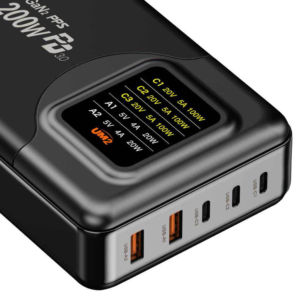 LED 디스플레이 PD USB C타입 PPS 노트북 초고속멀티 GAN충전기 LCD240W 이미지 7
