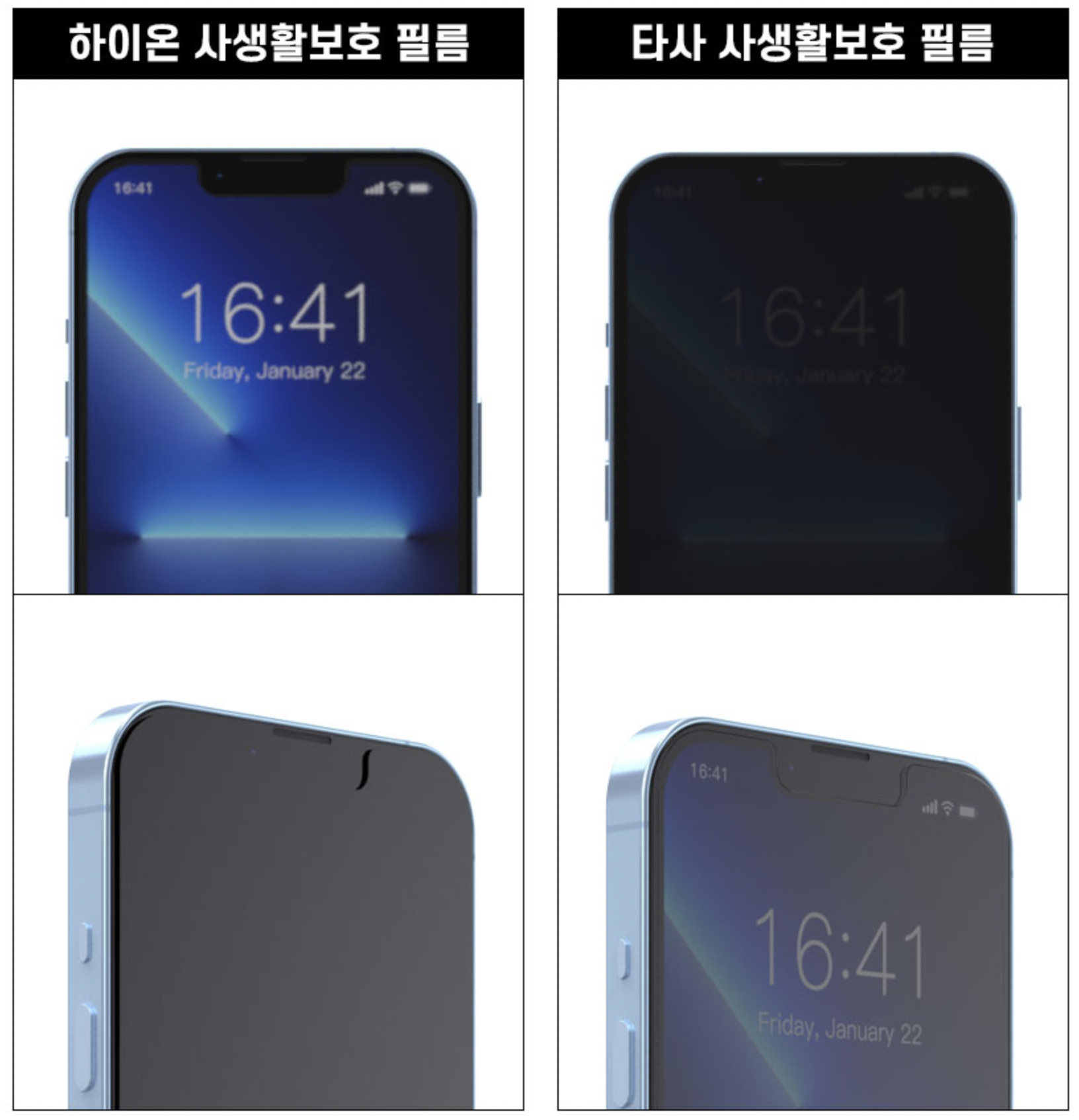 프라이버시 우레탄 풀커버 지문방지 사생활보호필름 아이폰13 미니, 1매입 - 상세 이미지 4