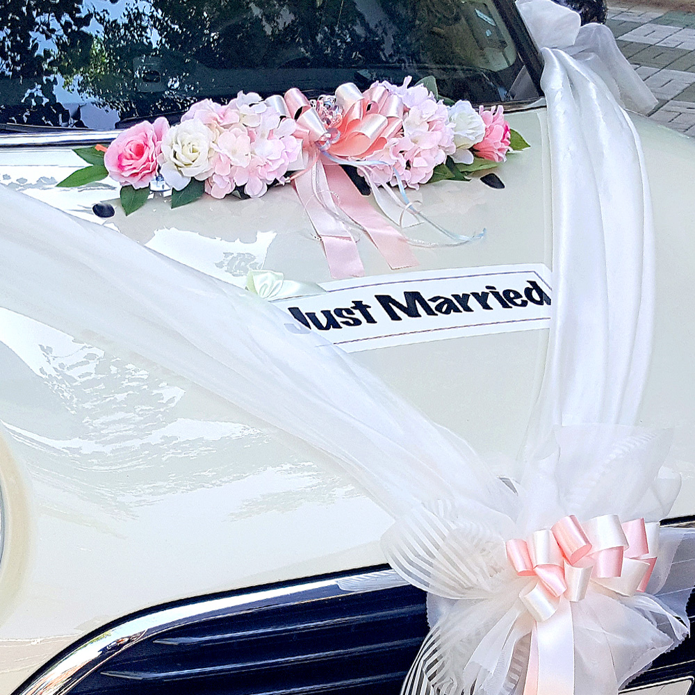 감성 웨딩카장식 꾸미기 셀프 리본 자동차 플라워 면사포 일자꽃 핑크 실사용 후기 | 효과 있을까? - 대표 이미지