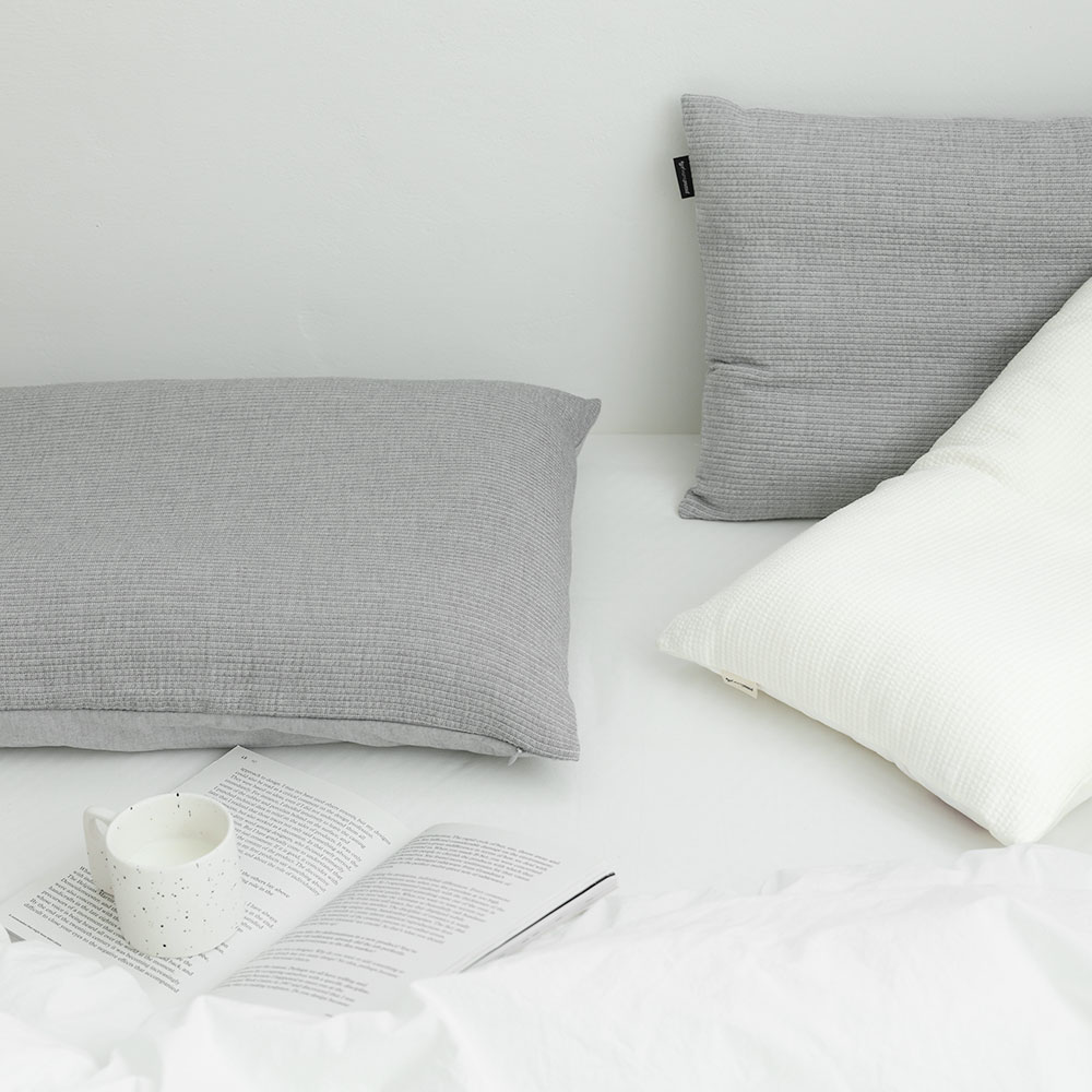 피넛버터젤리 모달 삼중지 누빔 베개커버 M 50x70 국산 부드러운 사계절 지퍼 베갯잇