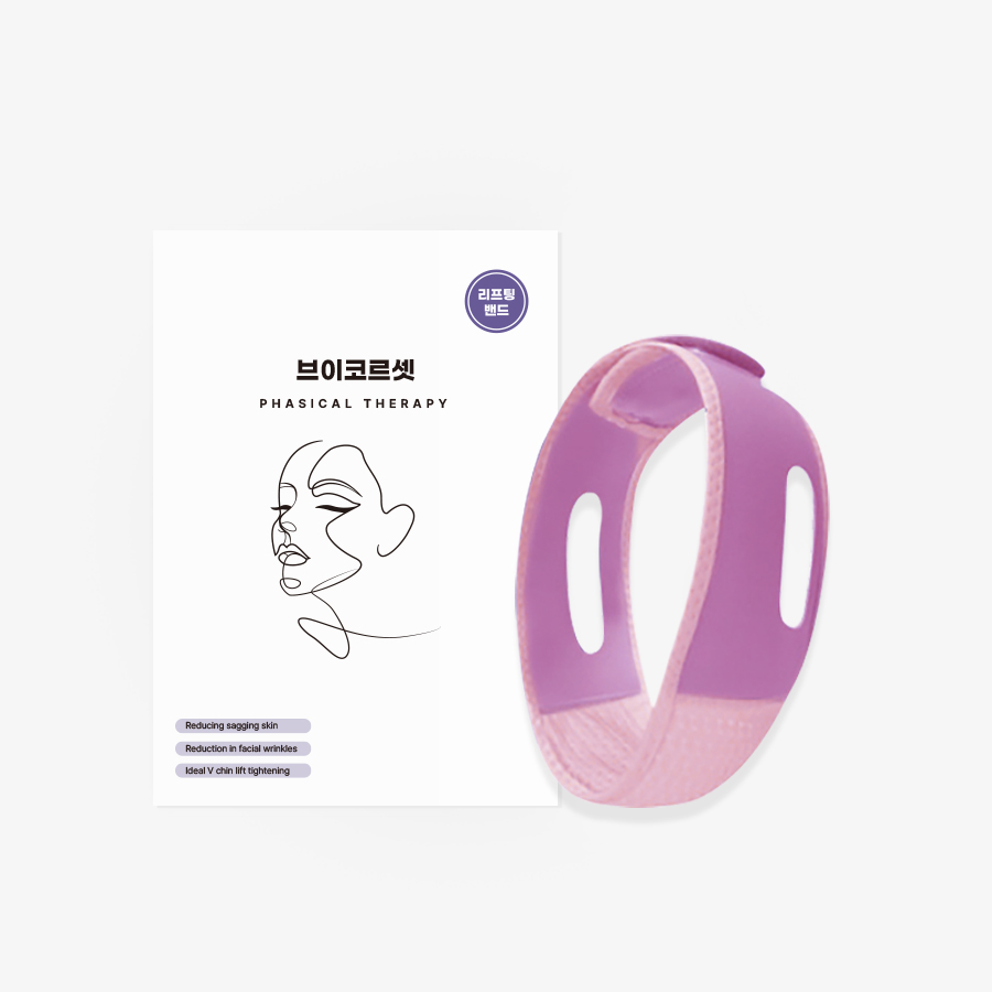 [아데미] 브이코르셋 얼굴 불독살 이중턱 턱살관리 리프팅 브이라인 V밴드 - 상품 이미지