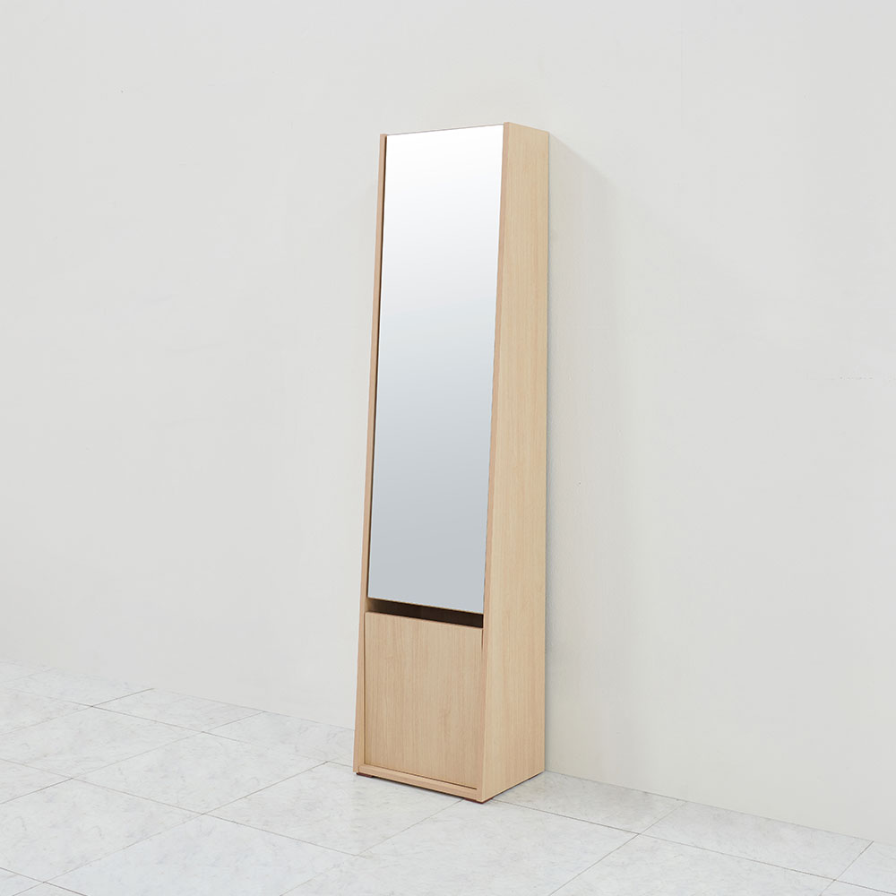 올굿퍼니처 보노 슬라이딩 전신 거울 수납 도어형 아이보리, 400x295x1650