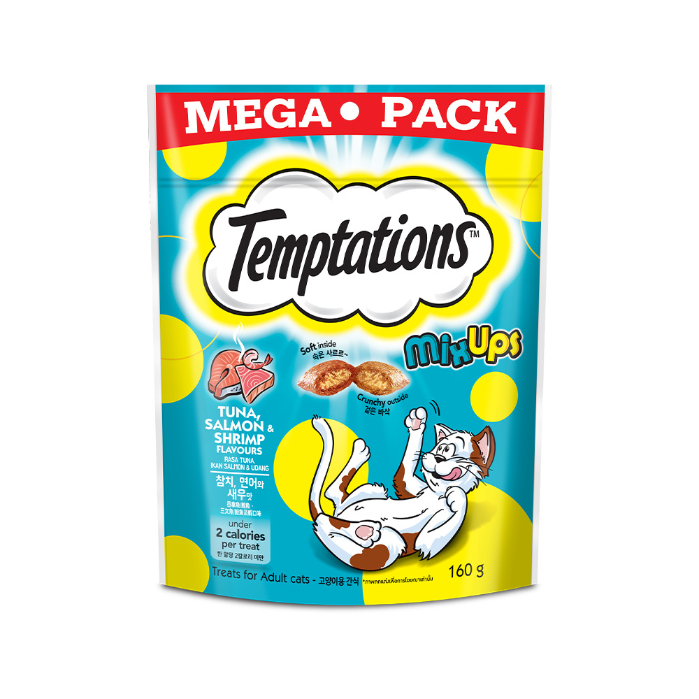 템테이션 스낵 믹스업 메가팩 치킨연어 체다치즈 160g 고양이간식