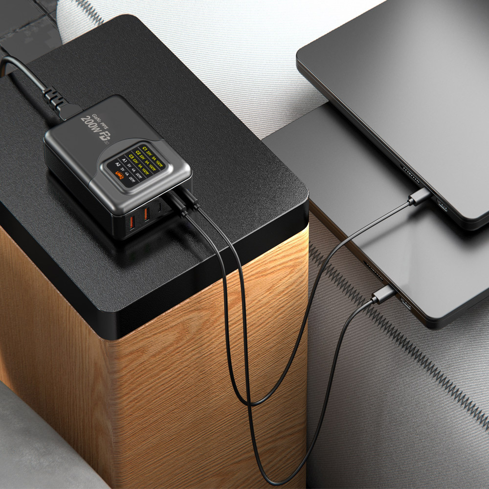 LED 디스플레이 PD USB C타입 PPS 노트북 초고속멀티 GAN충전기 LCD220W