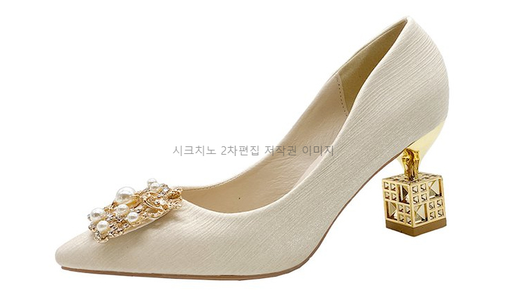 레니트 6,8cm 뾰족코 새틴 통굽 진주 결혼식 웨딩구두 1color 상세 이미지 23