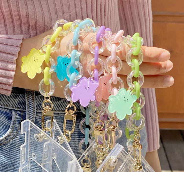 갤럭시 Z플립4 케이스 제트플립4 곰돌이 스트랩 투명 - 상세 이미지 2