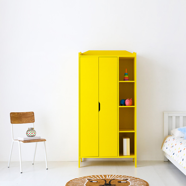 SEJEL 옷장 WRM18689B 890x500x1860mm, 2단, 옐로우 3229.0775 - 상세 이미지 5