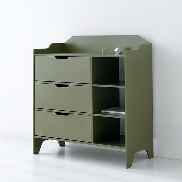 SEJEL 3단 수납장 KS1007STB/1 1000x420x1080mm, 3단, 올리브그린 0009.3468 - 상세 이미지 3