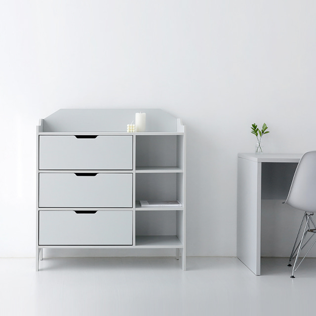 SEJEL 3단 수납장 KS1007STB/1 1000x420x1080mm, 3단, 그레이 5063.4934 - 상세 이미지 3