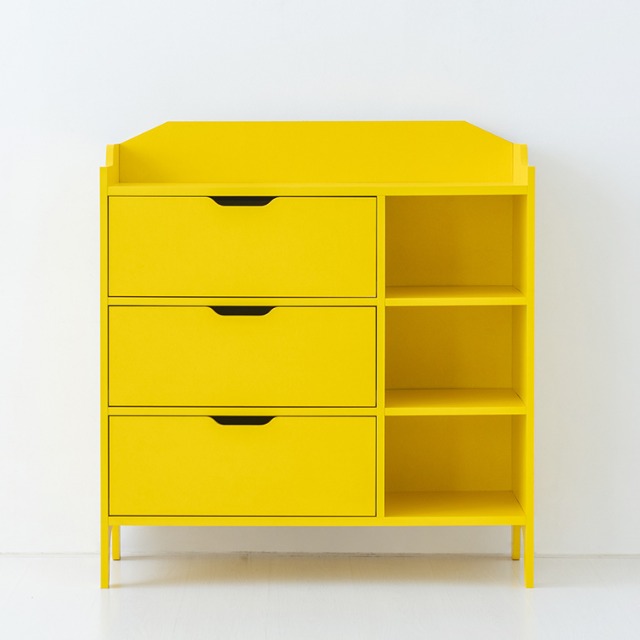 SEJEL 3단 수납장 CHM108100B 1000x420x1080mm, 3단, 옐로우 8157.1667 - 메인 이미지