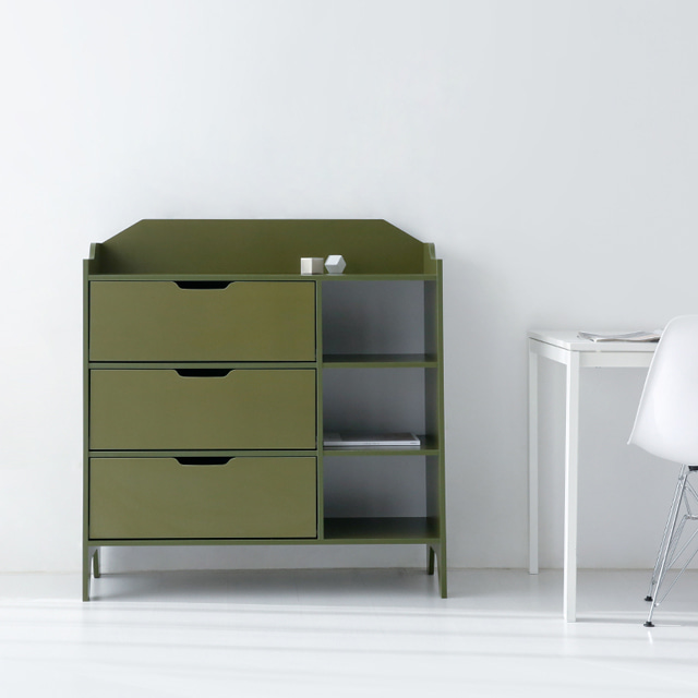SEJEL 3단 수납장 KS1007STB/1 1000x420x1080mm, 3단, 올리브그린 0009.3468 - 상세 이미지 4