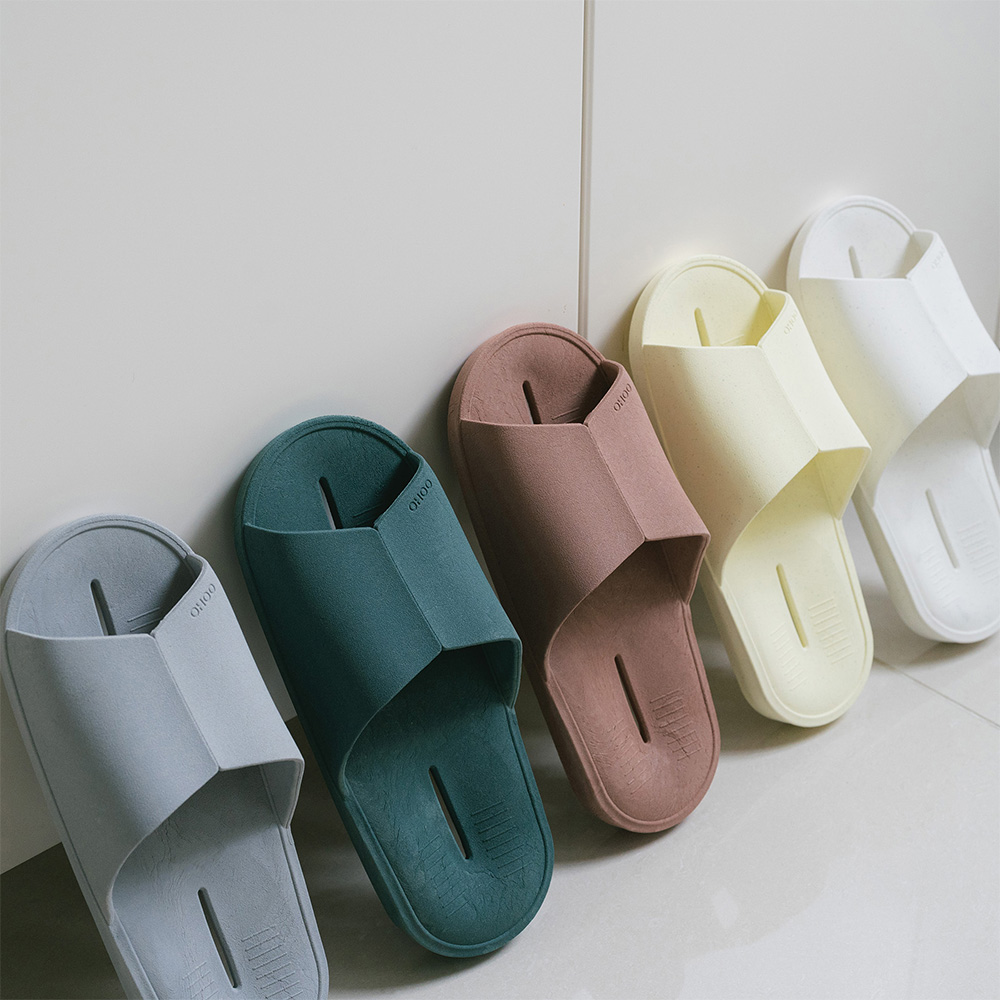 오우투 자원순환 PVC 향균 아이비 슬리퍼 좌우구분없는 욕실화 미끄럼방지 베란다 화장실