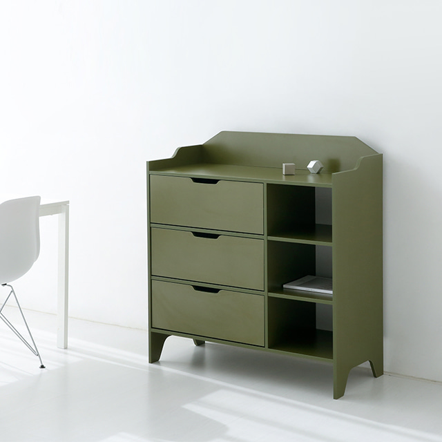 SEJEL 3단 수납장 KS1007STB/1 1000x420x1080mm, 3단, 올리브그린 0009.3468 - 상세 이미지 5