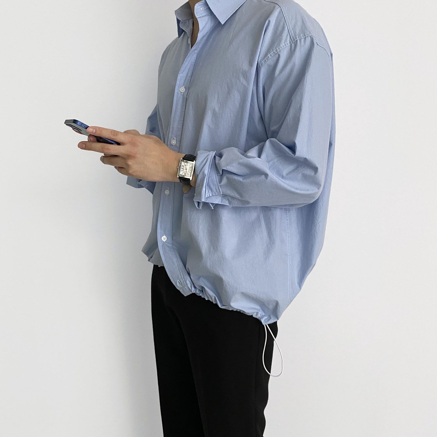 셔켓 남자소라색셔츠 남자하늘색셔츠 - 상세 이미지 2