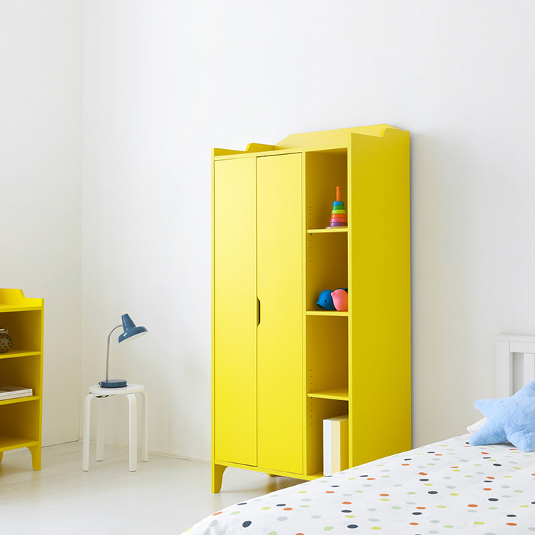 SEJEL 옷장 WRM18689B 890x500x1860mm, 2단, 옐로우 3229.0775 이미지 7