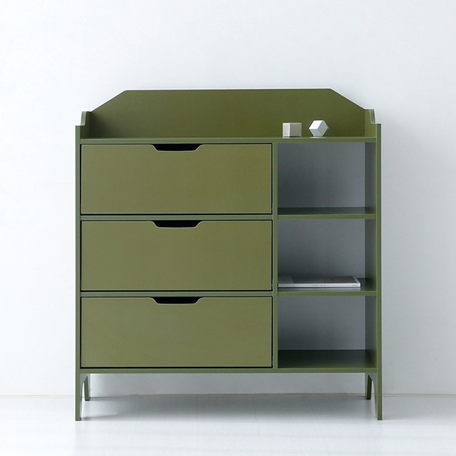 SEJEL 3단 수납장 KS1007STB/1 1000x420x1080mm, 3단, 올리브그린 0009.3468 - 메인 이미지