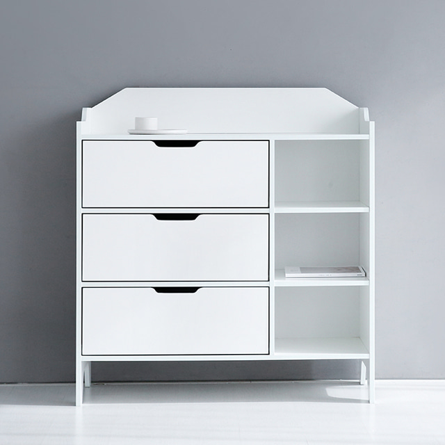 SEJEL 3단 수납장 KS1007STB/1 1000x420x1080mm, 3단, 화이트 8846.0220 - 메인 이미지